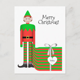 Jul-vykort - Stripe Gift Paket Vykort