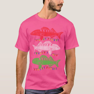 Jul Walleye Fiske Helgdag jul Ljus T Shirt