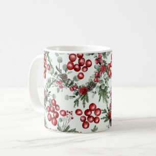 Jul Watercolor Berries Mönster Kaffemugg