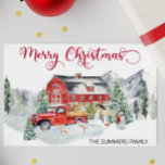 Jul Watercolor Winter Barn Boskap Julkort<br><div class="desc">Den här designen kan vara personlig i det område som tillhandahålls genom att ändra fotot och/eller text. Du kan också anpassa den genom att klicka för att anpassa ytterligare alternativ och ta bort eller ändra färg i bakgrunden, lägga till text, ändra texten färg eller stil eller ta bort texten för...</div>