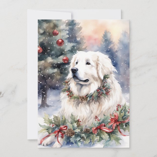 Jul - WC Great Pyrenees Julkort (Framsida)