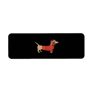 Jul Weiner Dachshund Doxie in Hund Returadress Etikett