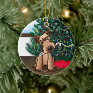 Jul Welsh Terrier Julgransprydnad Keramik