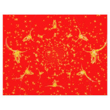 Jul Westerna Glitter Red Guld Girly Cow Skull