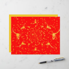 Jul Westerna Glitter Red Guld Girly Cow Skull