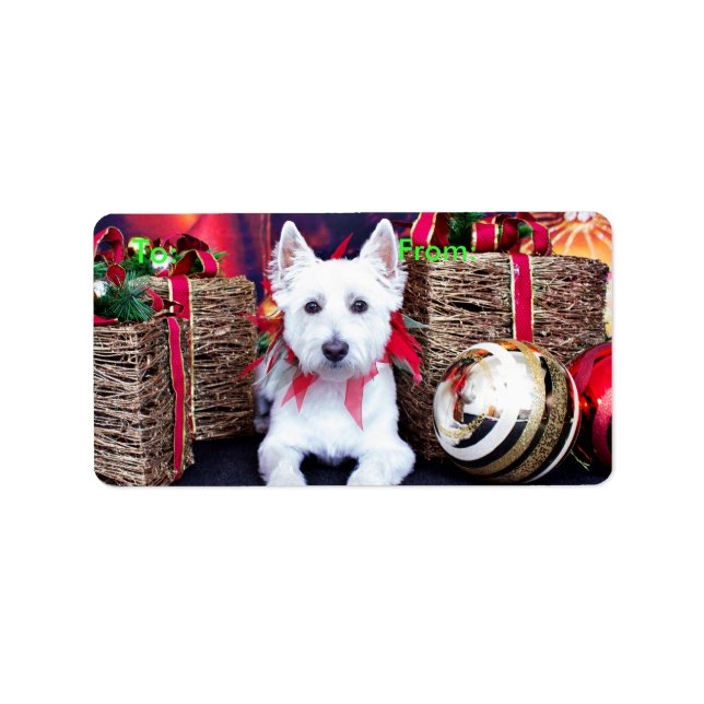 Jul - Westie - Bella Adressetikett (Framsidan)
