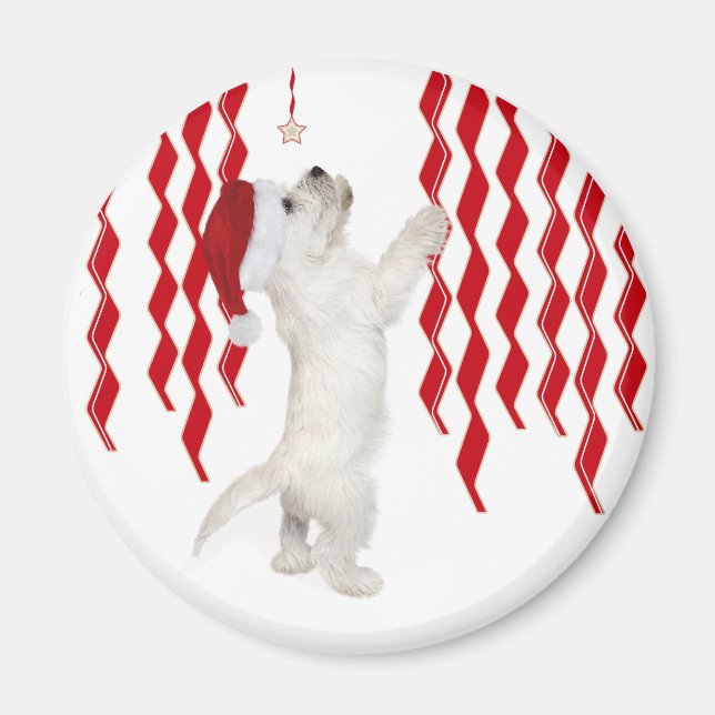 Jul Westie Zigzags Magnet (Framsidan)