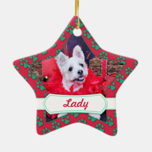 Jul - WestieJack - dam Julgransprydnad Keramik