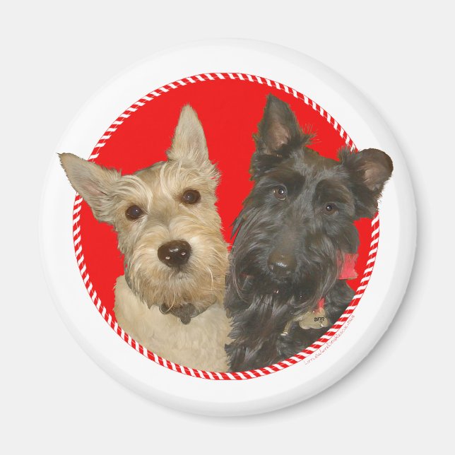 Jul Wheaten & Black Scotties Magnet (Framsidan)