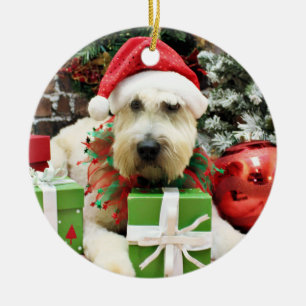 Jul - Wheaten Terrier - borggård Julgransprydnad Keramik