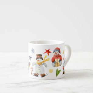 Jul Whimsical Snögubbe Winter Cute Funny Espressomugg