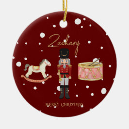Jul Whimsique Nutcracker Santa Kids Namn Julgransprydnad Keramik