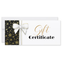 Jul White Bow Black Luxury Guld Snöflingor