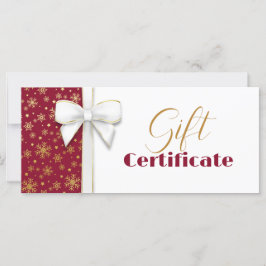 Jul White Bow Red Luxurious Guld Snöflingor