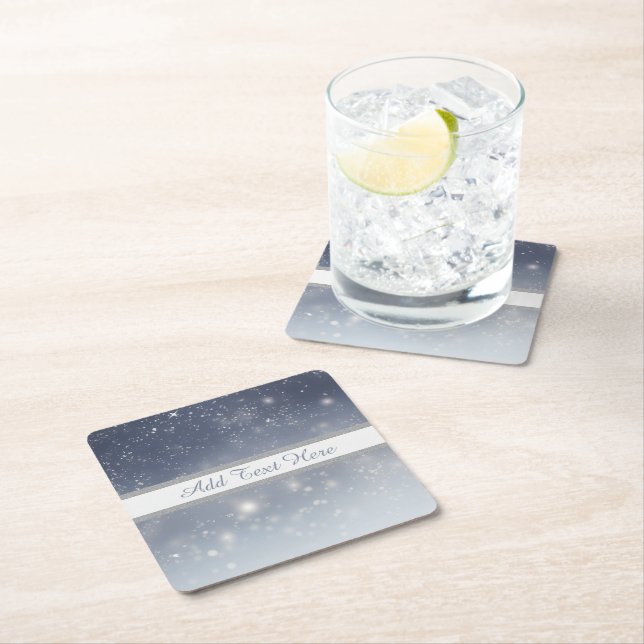 Jul White Snöflingor Underlägg Papper Kvadrat (Insitu)