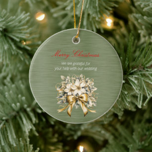 Jul White Winterberry Bröllop Ornament