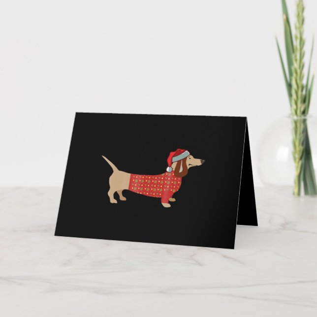 Jul Wiener Dachshund Doxie I Hund Helgkort (Framsida)