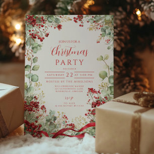 Jul Winter Berry Wandan Inbjudningar