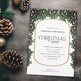 Jul Winter Greenery Business jul Party Inbjudningar