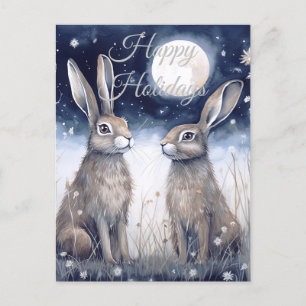 Jul Winter Hare Helg Vykort