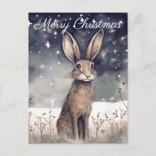 Jul Winter Hare Helg Vykort
