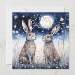 Jul Winter Hare Julkort