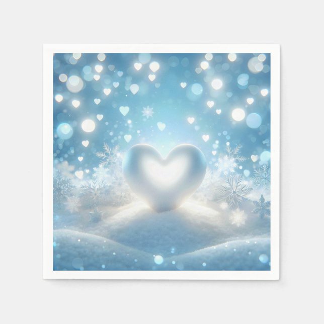 Jul Winter Heart Pappersservett (Framsidan)