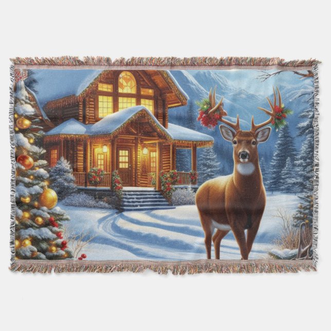 Jul/Winter Hjort Lodge Filt (Framsidan)