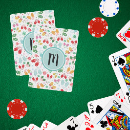 Jul Winter Mittens Candy Mönster Monogram Casinokort