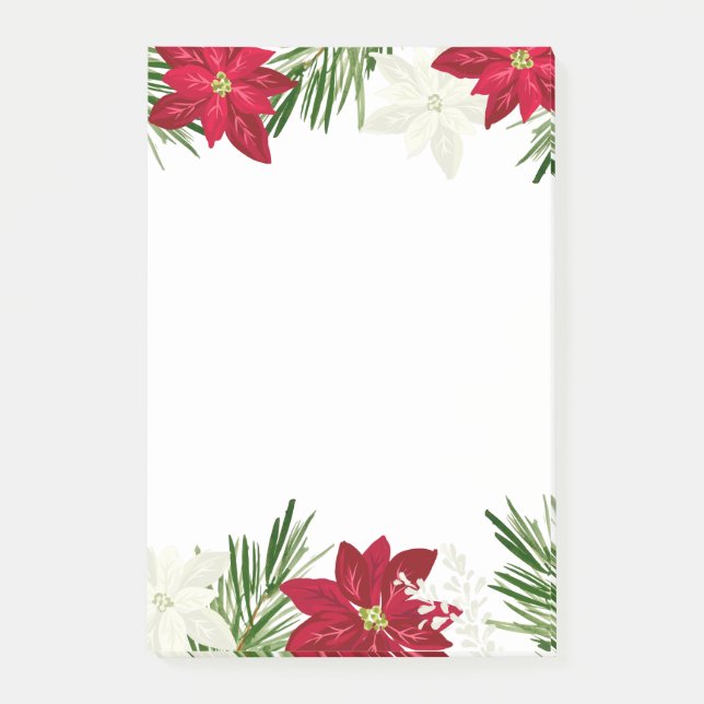 Jul Winter Red Bold Poinsettia Post-it Block (Framsida)
