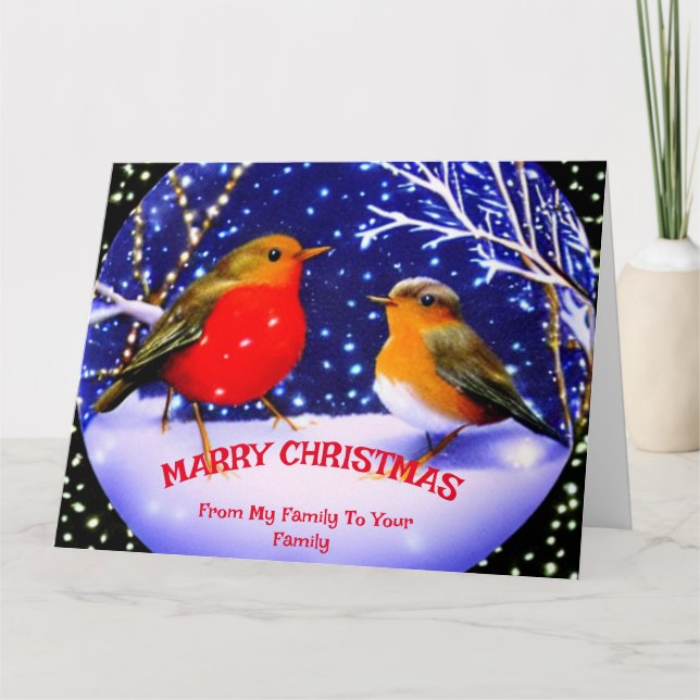 Jul Winter Red Robin Kort (Framsida)