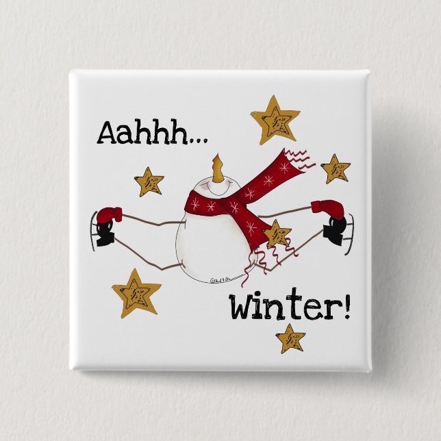 Jul Winter Snögubbe Knapp (Framsida)