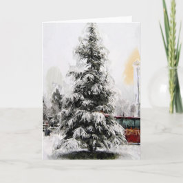 Jul Winter Träd Helgkort