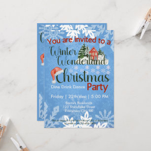 Jul Winter Wonderland Corporate Party Inbjudningar