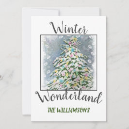 Jul Wonderland Träd med foto Julkort
