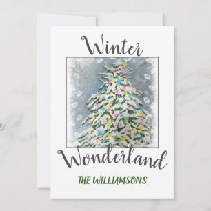 Jul Wonderland Träd med foto Julkort