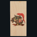 Jul Wood Flash Drive Baby Uggla med Gift<br><div class="desc">USB-kameraenheter för julgranar med Cute Baby Uggla i julklapp och gåva - Måla på en fantastisk samling av fågelbilder - eller Välj/lägg till din unika Roligt / Namn / Färg - Gör din Speciella gåva - Ändra storlek och flytta eller ta bort/lägg till inslag - bild/text med verktyg för anpassning....</div>