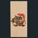 Jul Wood Flash Drive Baby Uggla med Gift<br><div class="desc">USB-kameraenheter för julgranar med Cute Baby Uggla i julklapp och gåva - Måla på en fantastisk samling av fågelbilder - eller Välj/lägg till din unika Roligt / Namn / Färg - Gör din Speciella gåva - Ändra storlek och flytta eller ta bort/lägg till inslag - bild/text med verktyg för anpassning....</div>