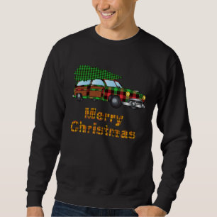 Jul Woody Bil Present För Xmas Semester Lång Ärmad Tröja