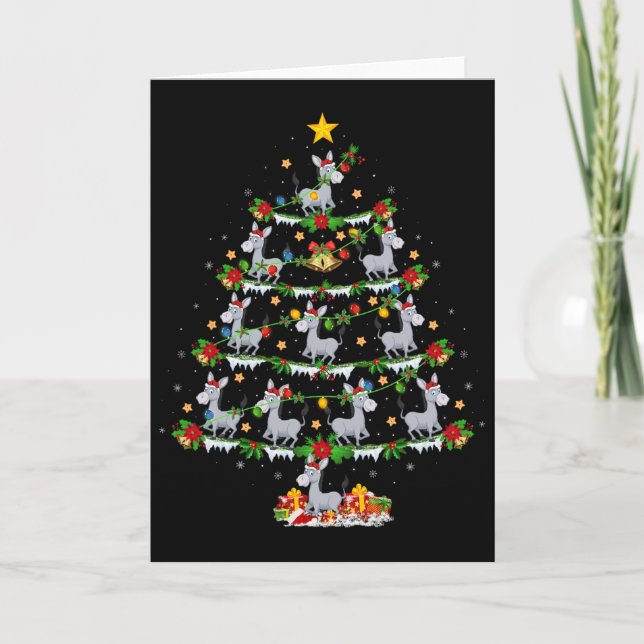 Jul Xmas Belysning Tomte Åsna Julgran  Kort (Framsida)