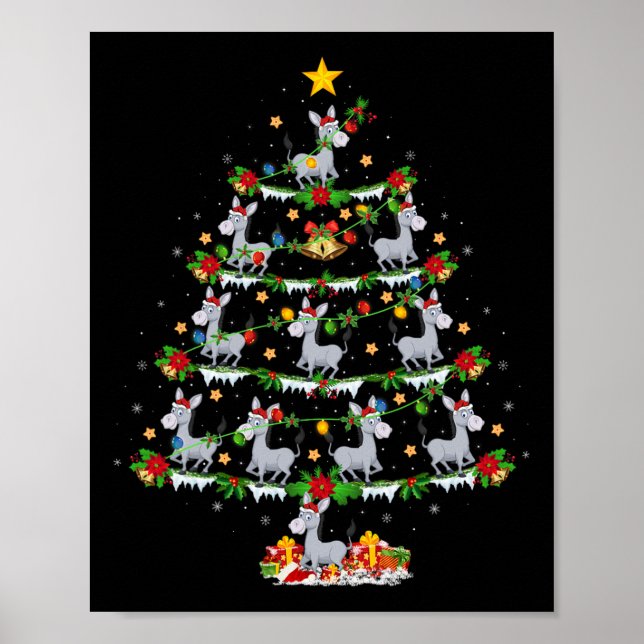 Jul Xmas Belysning Tomte Åsna Julgran  Poster (Framsidan)