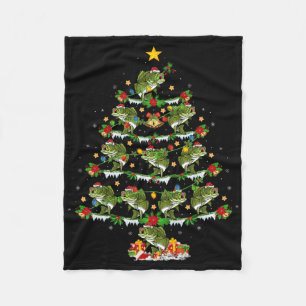 Jul Xmas Belysning Tomte Avgrund Fisk Julgran Fleecefilt