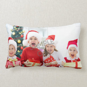 Jul Xmas Fotomal 2 barn familj Lumbarkudde