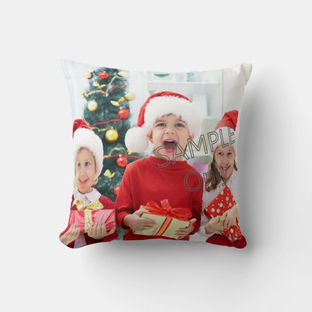 Jul Xmas Fotomal för barn eller familj Kudde (Framsida)