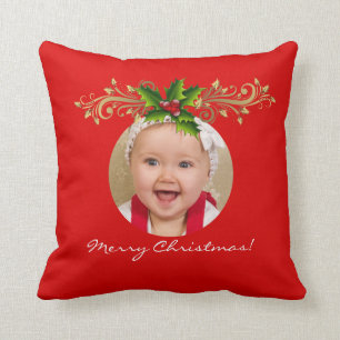 Jul Xmas Fotomal Mall Bebis familj Kudde