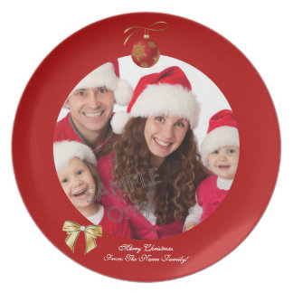 Jul Xmas Fotomall 2 barn familj Tallrik
