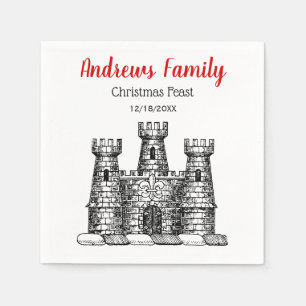 Jul Xmas Heraldisk Slott Emblem Vapen Crest C Pappersservett