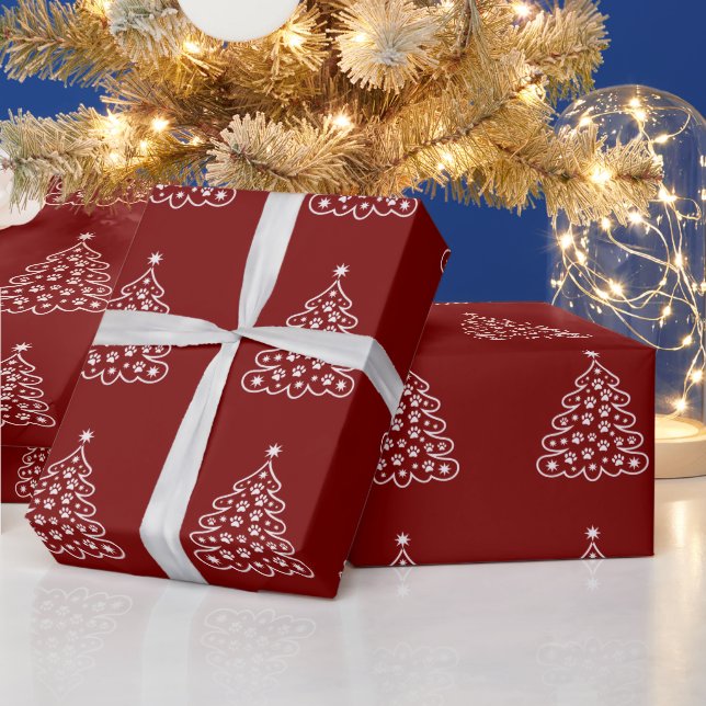 Jul Xmas Träd Vinter Glad Ljus Högtid  Presentpapper (Helgdagar)