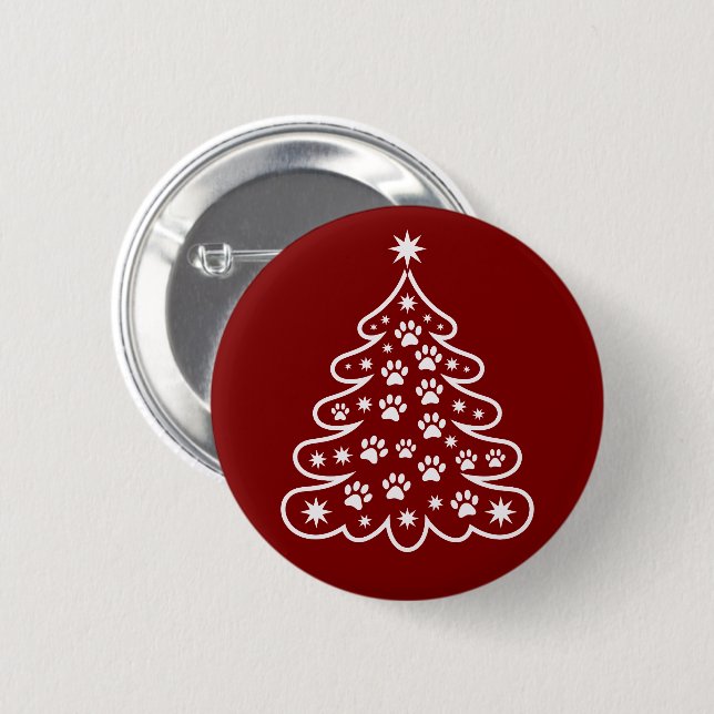 Jul Xmas Träd Vinter Glad Ljus Jul  Knapp (Framsida & baksida)