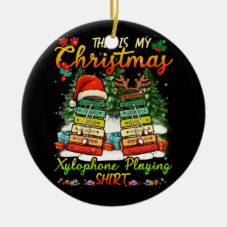 Jul Xylophone spelar tre Santa Elf Xyloph Julgransprydnad Keramik